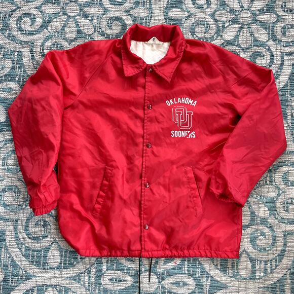 Chalk Line Oklahoma Sooners Satin Bomber Women's Jacket Red - Size M - Picture 2 of 9